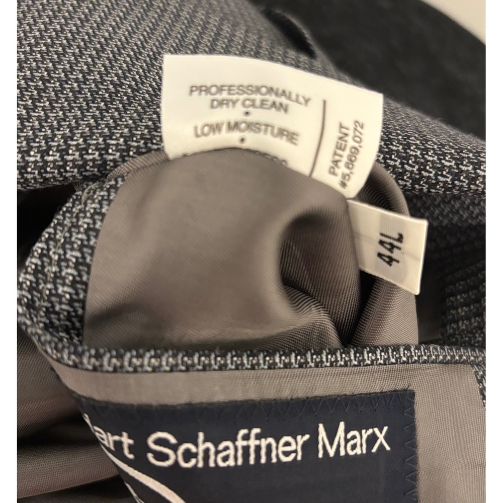 Hart Schaffner Marx Nordstrom Mens 44L‎ Grey Micro Houndstooth Sport Coat Blazer - Picture 7 of 7